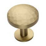 M Marcus Heritage Brass Hammered Design Round Cabinet Knob with Rose 38mm 